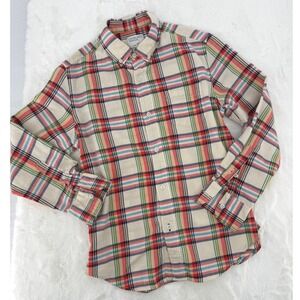 Crewcuts Everyday Kids Plaid Button Down‎ Shirt Size 12 Multi Color Long Sleeve